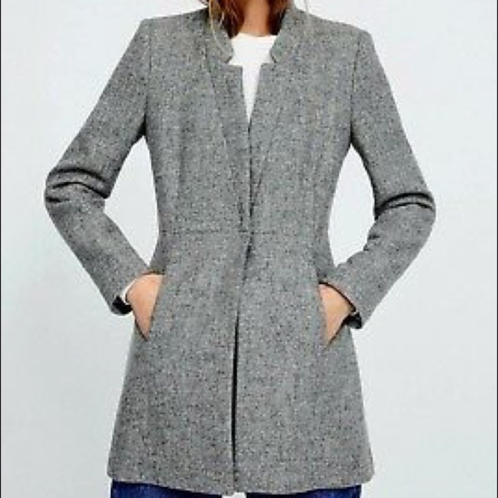 Zara Lamb Wool Frock Coat With Double Lapel